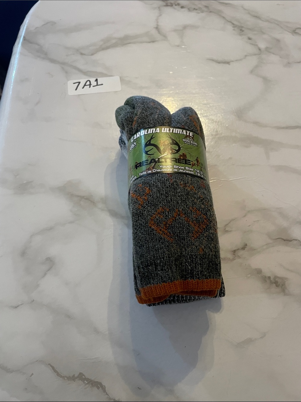 Realtree Gray and Orange Athletic Crew Socks